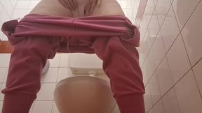 big pee in a very dirty public toilet 4k