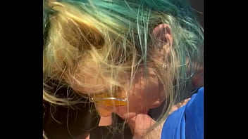 Real hooker wearing sunglasses watches herself give a blowjob then gets fucked bareback &amp_ takes a facial