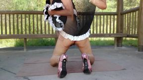 Panties-less Maid in the Park
