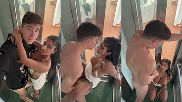 EL VECINO NOS PILLA FOLLANDO DENTRO DEL ASCENSOR-YASMINA KHAN