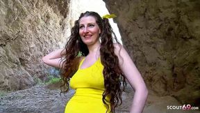 Teen Sabrina's Big Natural Tits Get Roughly Fucked on the Beach