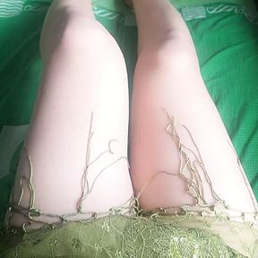 Sexy desert dancer dress on white cute legs smooth skin