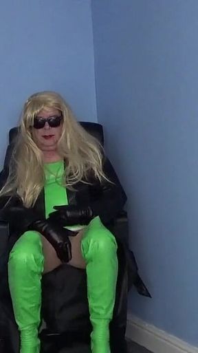 Green and Black Leather