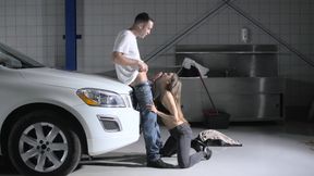 Cocky Freak Fucks Amazing Tight Babe In The Car Garage