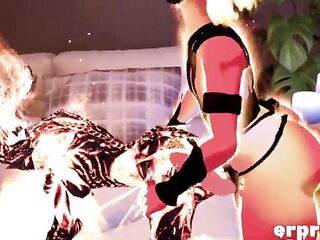 VR Chat Flame Atronach Kiss Turn Into Sexy Fellatio And Doggy Style Bang