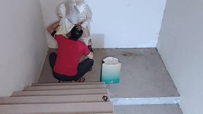 Girlfriend Ki Khala Ko Choda-late Night Gifting Date on Stairs