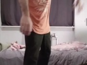 Gay boy striptease on tiktok with big dick