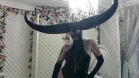 Horned Latex Mask and Pvc Striptease