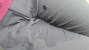 Lame but desperate outdoor wetting in suspended chair