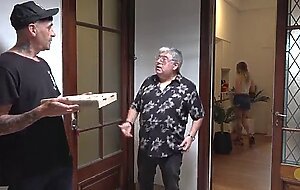 I send my husband to the bank to suck the pizza delivery guy's dick
