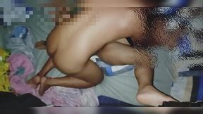 Chubby Pinay Asian fuck in her bedroom while husband is on duty as a guard.