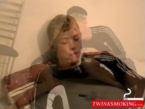 Chainsmoker exploring his sexual desire with cock teasing