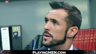 PlayingMen.com - Denis Vega's doggystyle anal pounding after a deepthroat warm-up