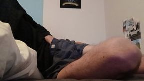 Masturbating until close cumshot