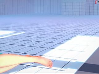 Hatsune Miku bikini footjob and oral job - 1 - Vocaloid - Full & POV on Sheer & PTRN: Fantasyking3