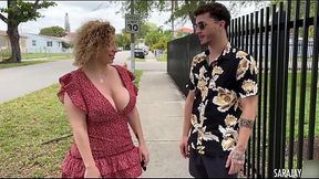 cougar Sara Jay's deepthroat and big tit show