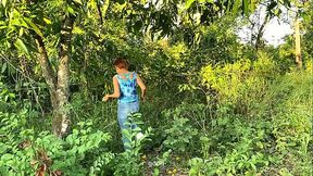 fund this girl looking for mangos in the woods