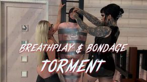 Heavy bondage & handjob & breathplay by two Dommes | Finnish video