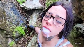 Lost kitten getting milk from stranger'_s mouth