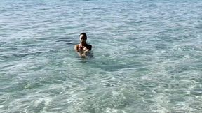 Monika Fox Swims in the Caribbean Sea and Poses Naked on the Reefs