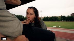 Almost Caught Girl Gets Facial In Public School After Lesson - Little Arden