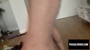 British submissive babe gets rough tattooed cock in her throat and ass