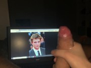 Jerk off on Robert Pattinson and cum