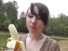 Emo girlfriend fucked in the forest