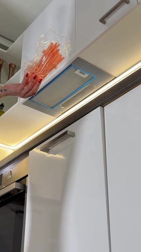 Sexy and hot girl in the kitchen of dormitory only with a nightie gets bored and ignored   Clip 1