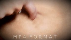 Blue Dangle Belly Ring Belly Button Fingering (HD) MP4
