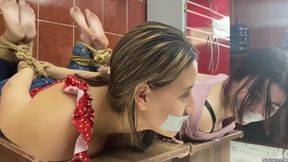 Hotties Has Fun Being Two Bound And Gagged Girls In Tight Bondage