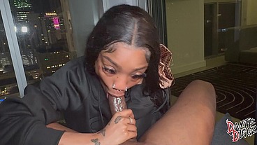 BUBBLE BUTT ISLAND BADDIE MYSTIKAL MENACE SUCKS & FUCKS A BBC ON A MIAMI BALCONY - FULL VIDEO WITH CUMSHOT!