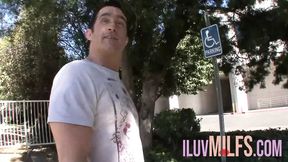 Compact blonde receives a huge spray in her mouth