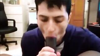 Boy Loves Deepthroating A Xxl Black Beef Whistle