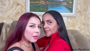 EXTREME DEEP KISS WITH BIG MOUTHS - TOP GIRLS ARIEL AND ADRIAN FULLER - NEW MR APRIL 2025 - CLIP 2