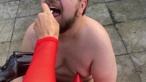 Double Domme Uses 1 Human Ashtray