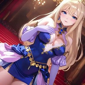 Languidly Reclining on the Throne, Hand Over Chest, Gazing Back-can You Handle This Regal yet Sexy Contrast?