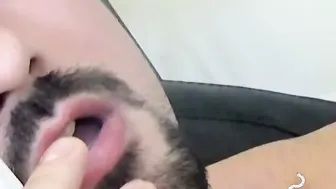 Attractive guy bends over and fingers his tight ass solo