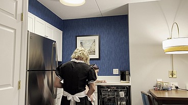 Crossdressing Boss Fucked Petite Trans Maid Worker