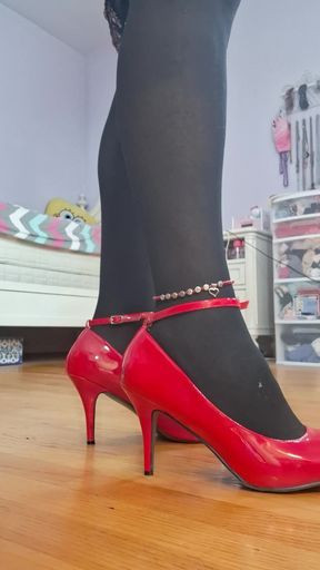 Hi Heels, Stockings and Crotchless Panties