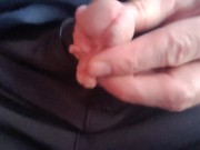 Guy risky caresses his cock  in the public bus.