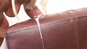 Older white lady thoroughly ravaged on couch by ebony rod
