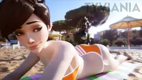 Tracer At The Beach Shaking Her Ass