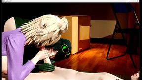 Boku No Hero Academia Hentai - Mitsuki Bakugo and Froppy swapping mouths and rubbing dicks in a hot sandwich