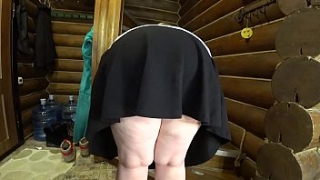 A lesbian with a rubber dick fucked a mature BBW in hairy pussy through wet panties  Juicy butt and natural boobs of a m  excite with half a turn
