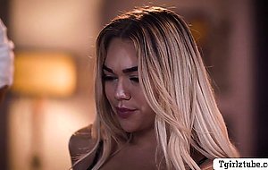 Fat guy lets his trans stepdaughter suck and ride his cock