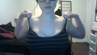 Missy Bates plays with tits for 3 minutes