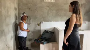 I arrive at work and I see that my boss's sexy wife comes in proposing to let me get fucked with my huge and rich and hard cock