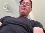 Look at all of my pre-cum on my hard, throbbing dick.