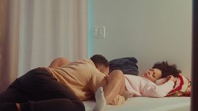 pov - ebony coworker had intense squirt orgasm on hotel room - max boss